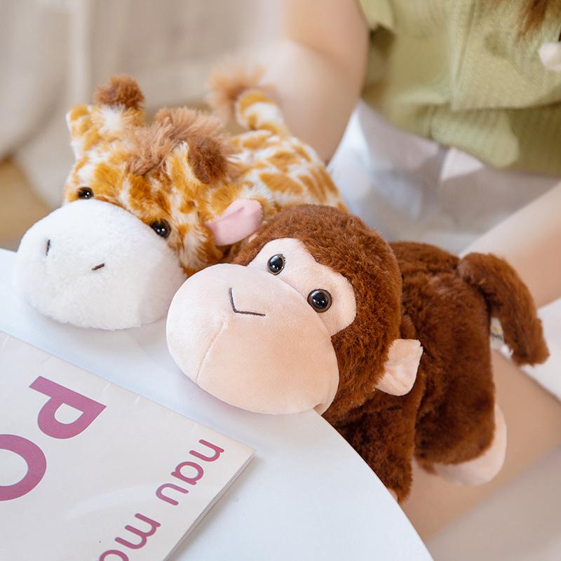 Stuffed Plush Animals Toys Hand Finger Story Puppet Kawaii Dolls Educational Toys Lion Tiger Elephant Monkey Gifts