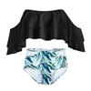 Two-piece bikini swimsuit, Spanish ruffle, high waist, L Two-piece bikini swimsuit, Spanish ruffle, high waist, L