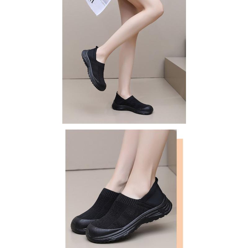 Shoes Women's 2025 Spring New Casual Single Shoes Lazy People Pedal Round Toe Heightened, Breathable, Non-slip and Wear-resistant Women's Shoes