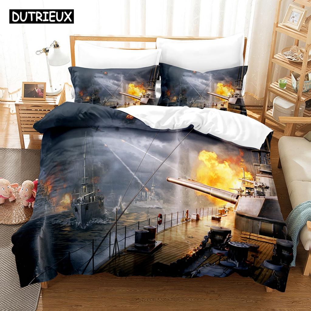 3D World Of Warships Bedding Sets Duvet Cover Set With Pillowcase Twin Full Queen King Bedclothes Bed Linen
