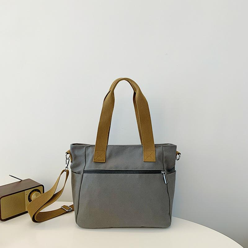 Borsa a Spalla da Donna Tendenza Moda Semplice Grande Capacità Borsa a Tracolla in Tela