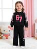 Girls' Spring/Autumn Hoodie & Trousers Set: Long Sleeve Casual Sportswear