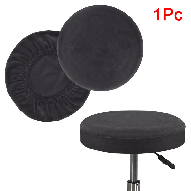 1PC Elastic Machine Washable Stool Cover Office Decor Drawstring Closure Classic Flannel Bedroom Velvet Stretch Living Room Home