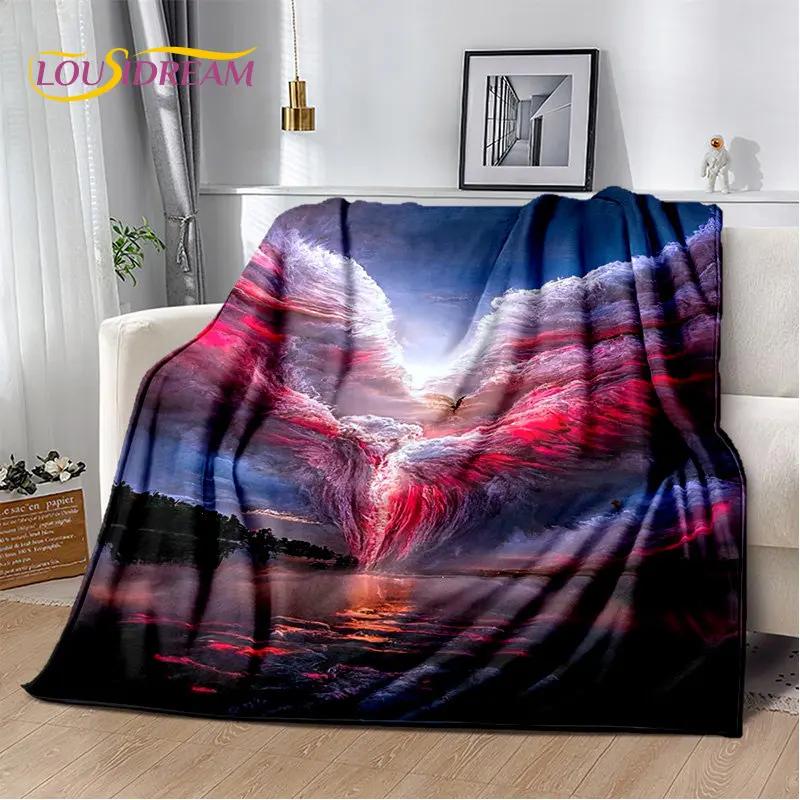 3D Natural ,Tornado, Cloud Soft Plush Blanket,Flannel Blanket Throw Blanket for Living Room Bedroom Bed Sofa Picnic Kids Office