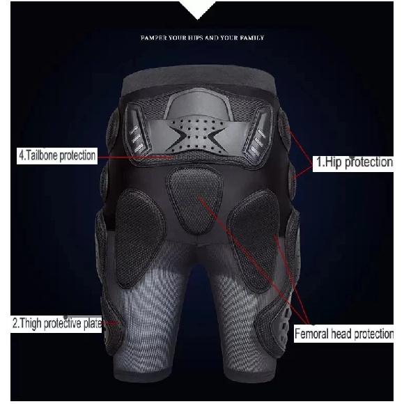 HZYEYO Breathable Motocross Knee Protector Motorcycle Armor Shorts Skating Extreme Sport Protective Gear Hip Pad Pants P-01