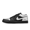 Jordan Air Jordan 1 Cow Leather Abrasion Resistant Breathable Low Top Vintage Basketball Shoes Men's Black Silver 553558-093(Team1423-)