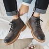 Genuine Leather Men's Short Boots Fashionable Retro Design Style Trendy Casual Party Daily Business Office High-quality Shoes