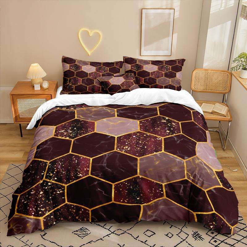Graphics Series 3D Digital Printing Three-Piece Bedding Kit Bed Sheet Quilt Cover