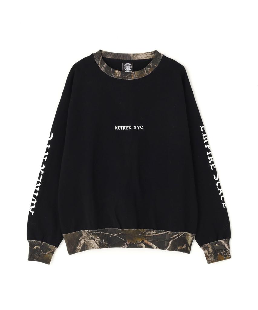 AVIREX CREW NECK SWEAT REAL TREE CAMO XL Black 783-6132003