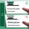 Japanese Style Press-Type White and Black Pen Set with Brush Stroke Tip, Smooth 0.5mm Black Ink for Students