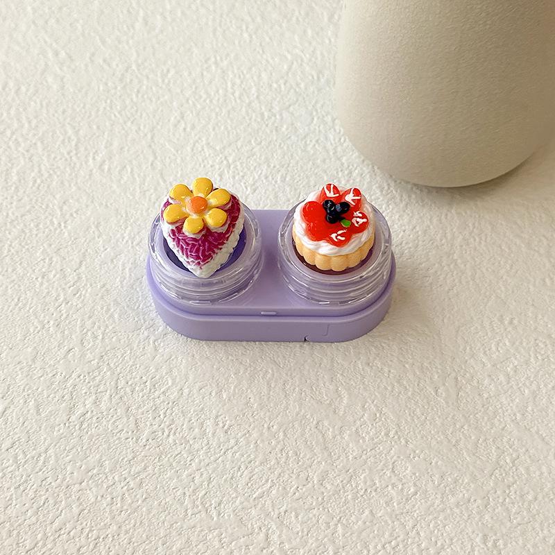 1pc Mini Contact Lens Case for Eyes Travel Kit Holder Cartoon Cute Cosmetic Contact Lenses Case Box Container Travel Accessaries