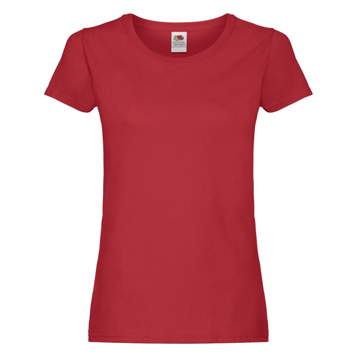 FRUIT OF THE LOOM T-shirt da donna/donna originale Lady Fit XXL rosso