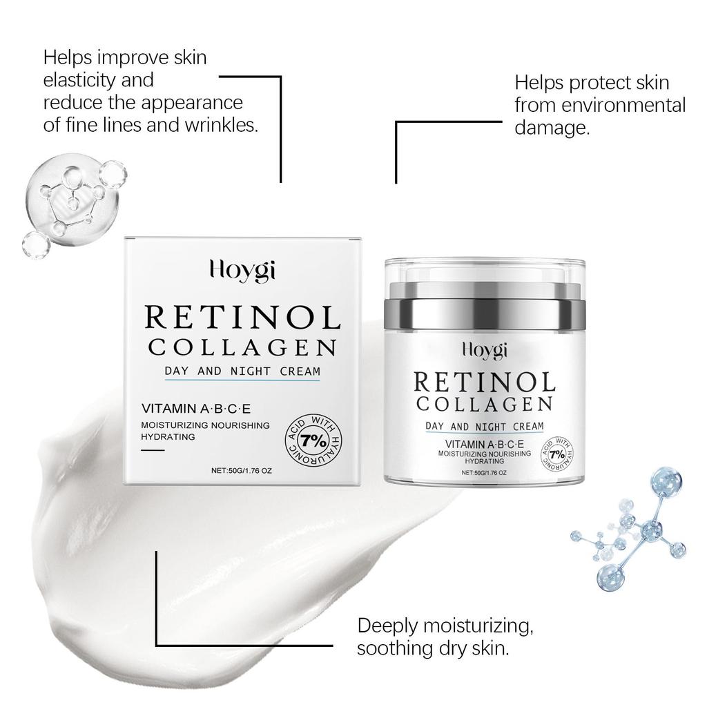 Retinol Anti-Aging Gesichtscreme Feuchtigkeitsspendend Kollagen Faltenentfernung Straffend Hautglättend Pflegend Glow Hautpflegecreme 50g