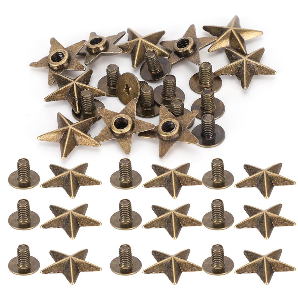 Star Shape Rivet Studs DIY Clothes Shoes Decoration Accessories with Screws 14mm