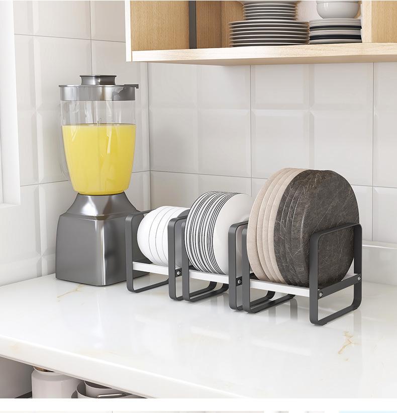 Étagère de rangement de cuisine, support de couvercle de casserole, assiette de cuisson, cuillère à soupe, support de couvercle de casserole, support de vaisselle, accessoires de cuisine, organisateur d'étagère en métal