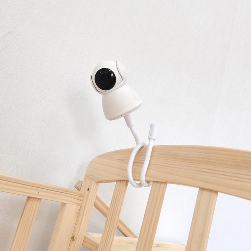 Supporto Regolabile a Collo d'Oca per Telecamera di Sicurezza per Lettini, Bici, Porte Compatibile con Dispositivi da 1/4 di Pollice Bianco