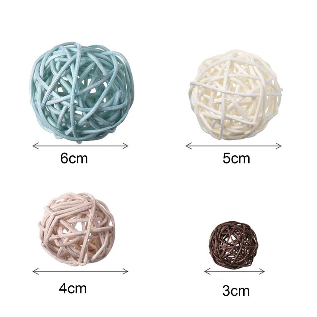 32PCS Rattan Ball White Wooden Brown Blue DIY Accessories Home Decorations Christmas Tree Ornament Wedding Party Supplies