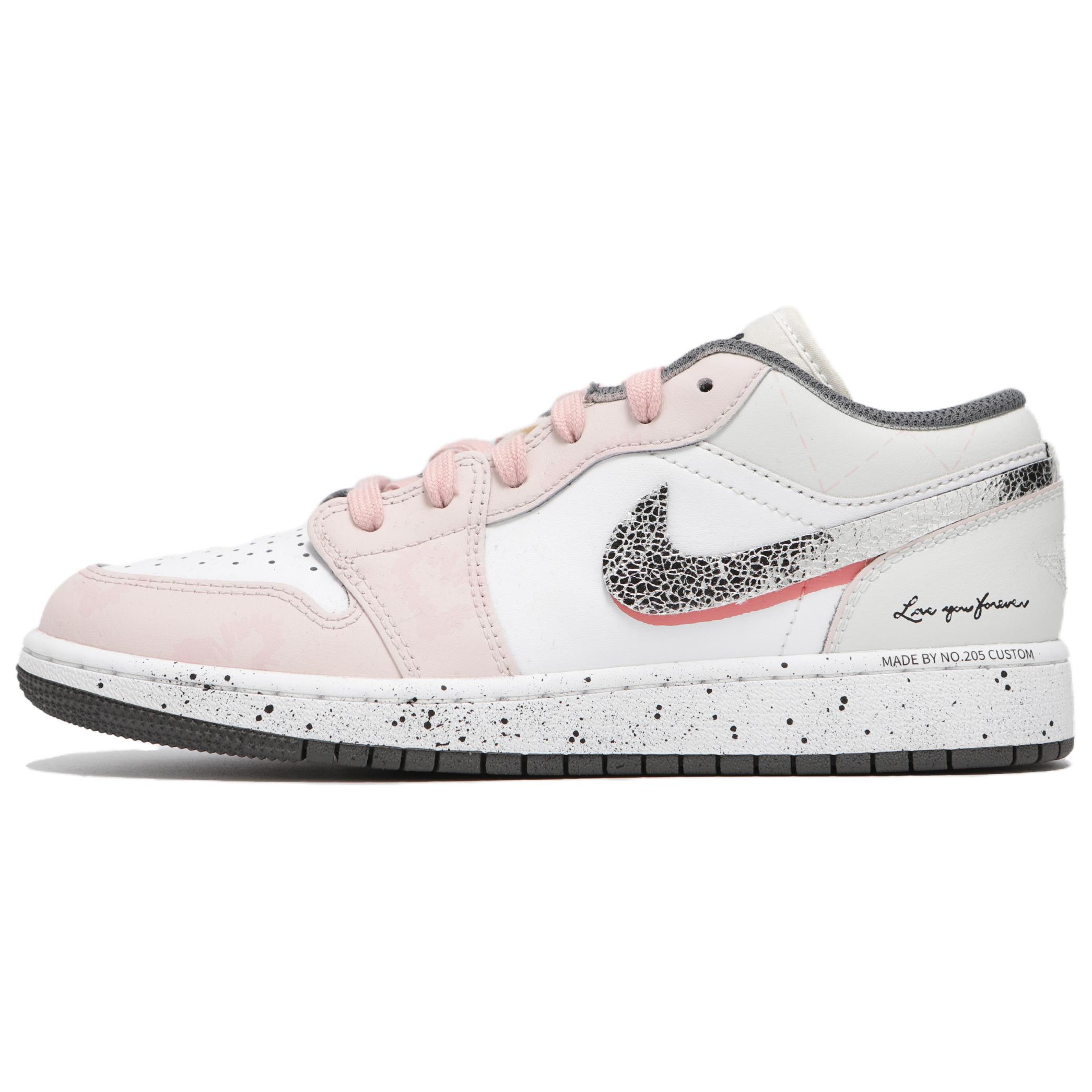 

Jordan Air Jordan 1 Low top Vintage Basketball Shoes Women s Pink White 553560-044(Team24-) 36