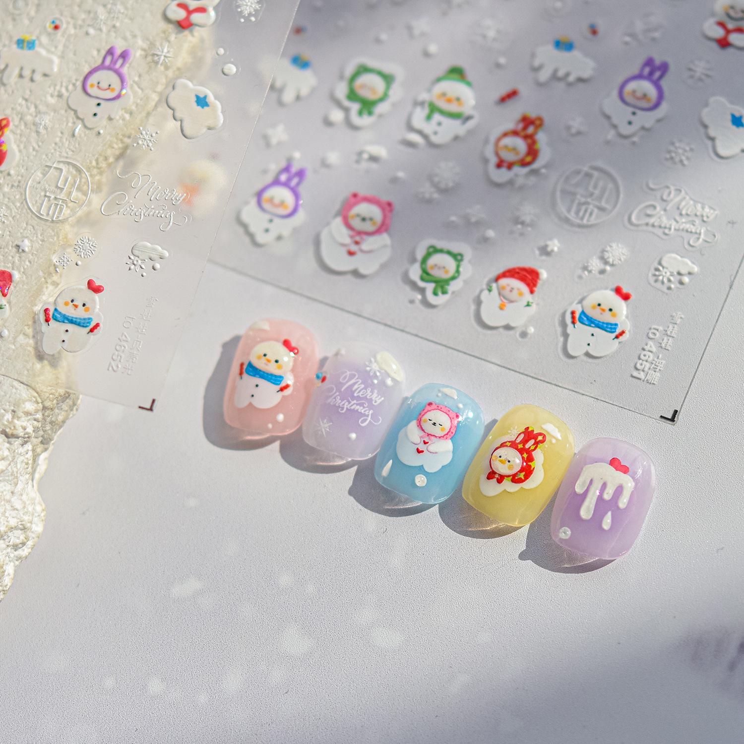 

Tomoni Snowman Nail Stickers: Popular Japanese Stationery for Kids, Mixed Styles