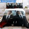 3PCS Two Men In Suits Damon Bedding Set,Including 1pc Duvet Cover And 2pcs Pillowcases Perfect for Bedroom, Dormitory, Fan Christmas Gift
