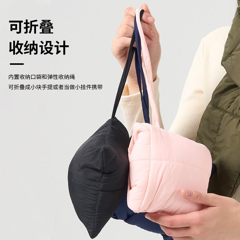 Autumn and winter portable warm scarf women's outdoor cold-proof scarf men's windproof neck protection solid color down scarf