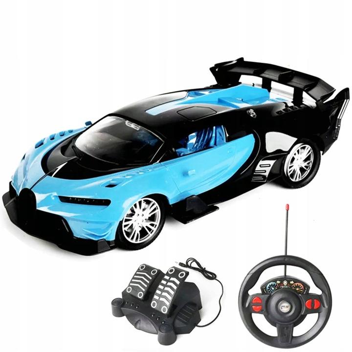 Samochód Zdalnie Sterowany Rc Auto Kierownica Pedały Niebieski