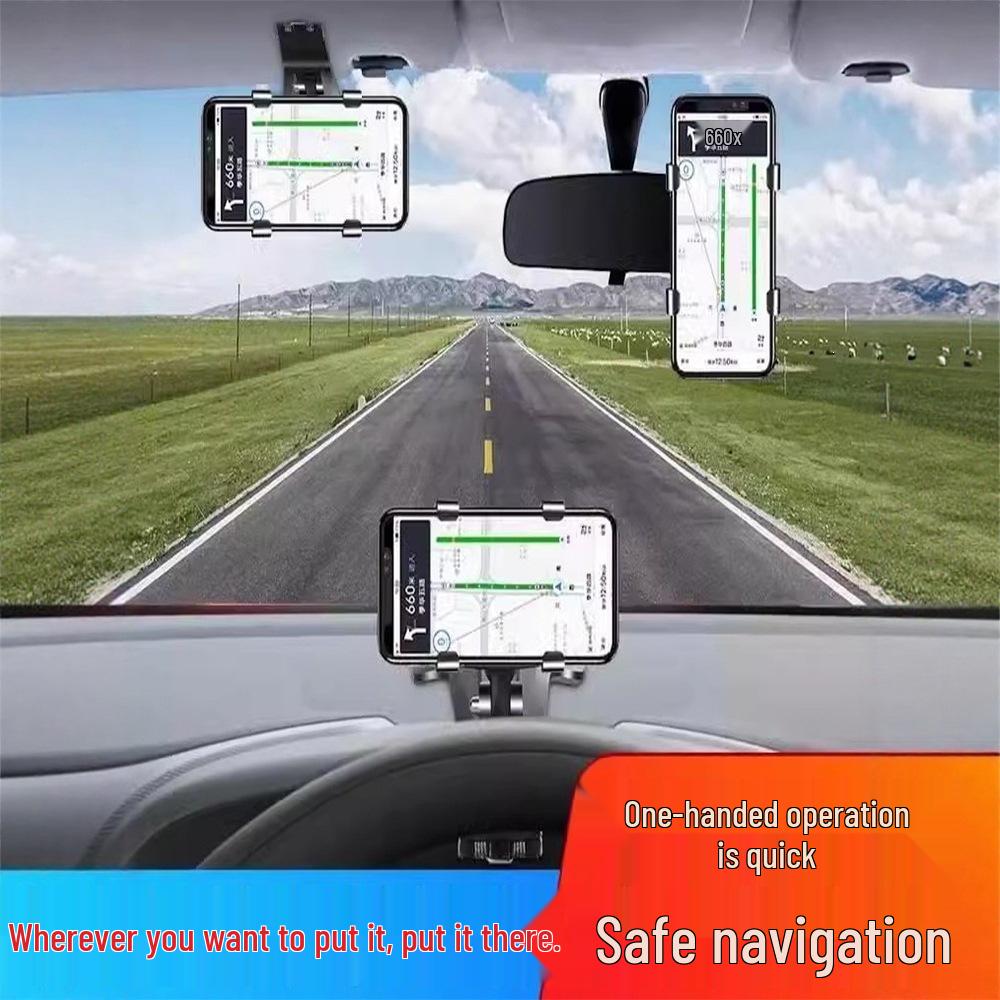 Multifunctional Phone Mount for Car: Dashboard, Console, Rearview Mirror & Sun Visor