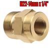 Brass Internal External Thread Coupler 1/4 F - M22 for High Pressure Water Tools and Professional Cleaning Devices