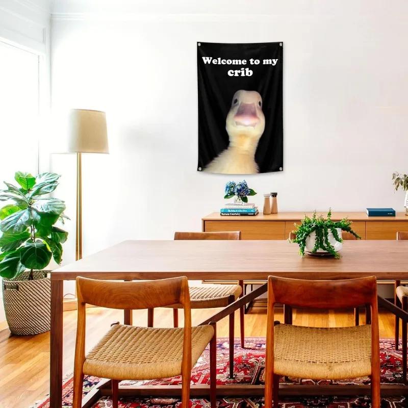 Welcome to My Crib Flag 2x3 Feet Funny Flags with 4 Shiny Brass Grommets for Tapestry Dorm Room Home College Decor