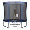 Outdoor Elastic Trampoline, Elastic Mat for Adults for Garden with Safety Net and Padded Edge, Garden and Home Games, Ø244x240cm, Blue and Black