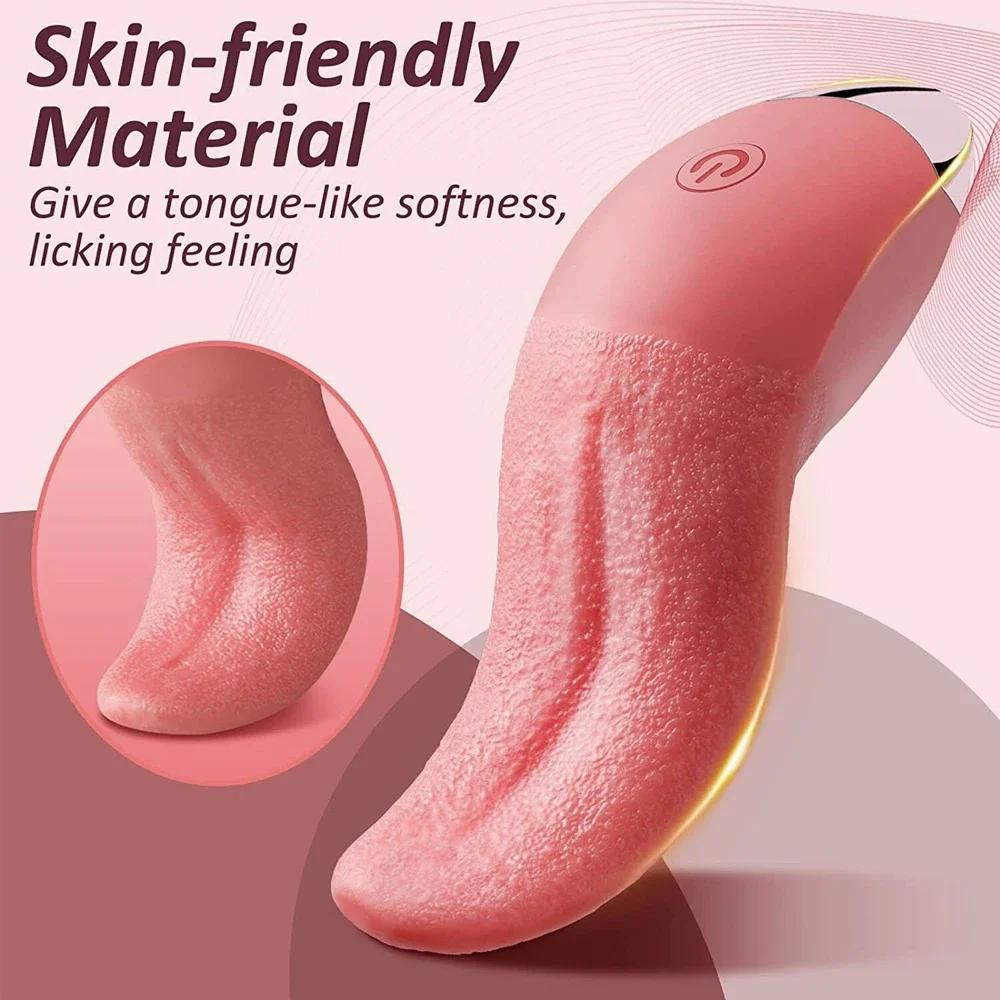 Tongue Licking Clitoris Stimulator For Women Clit Nipples Vibrator Female Masturbator Blowjob Simulation Sex Toy For Couple Game