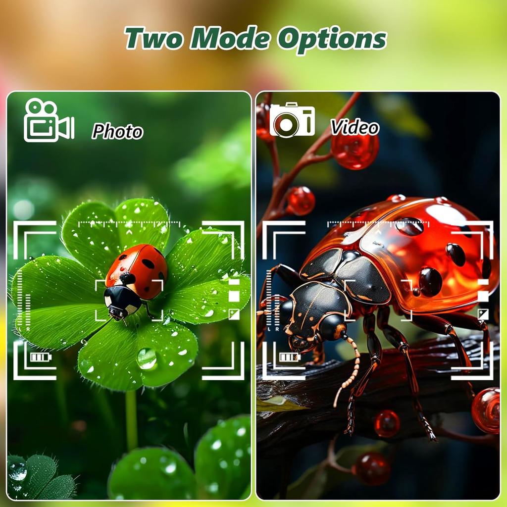 2MP mini digitální mikroskop, kapesní mikroskop s 500násobným zvětšením pro děti, 3úrovňové LED osvětlení, dobíjecí baterie 600 mAH, kompatibilní s Windows a Mac OS