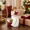 Modern Shelf Decoration Reading Girl Figurine, Hand-Painted Resin Sculpture for Bookshelf Decor, Small Ornament Entrance Faceless Woman Statue Office