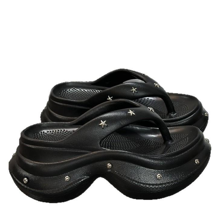 New Summer CM Thick Heel Pinch Slippers Women's Summer Thick-soled Flip-flops