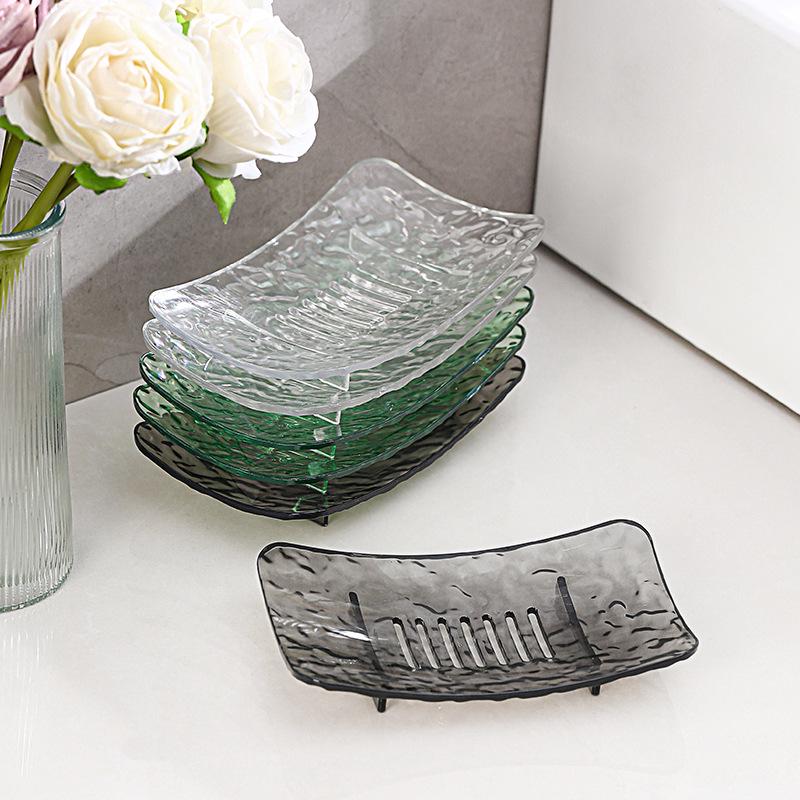 Glacier Pattern Soap Holder - Punch-Free Bathroom Dish for Dormitory Countertop