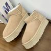 2027 New Design Winter Snow Boots Women Fur Warm Ultra Mini Platform Ankle Boots Genuine Leather High Heel Slippers Wool Shoes