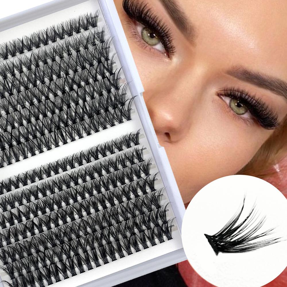 Single cluster 30D/40 hot melt hair 14 rows D curve self-grafting segmented false eyelashes