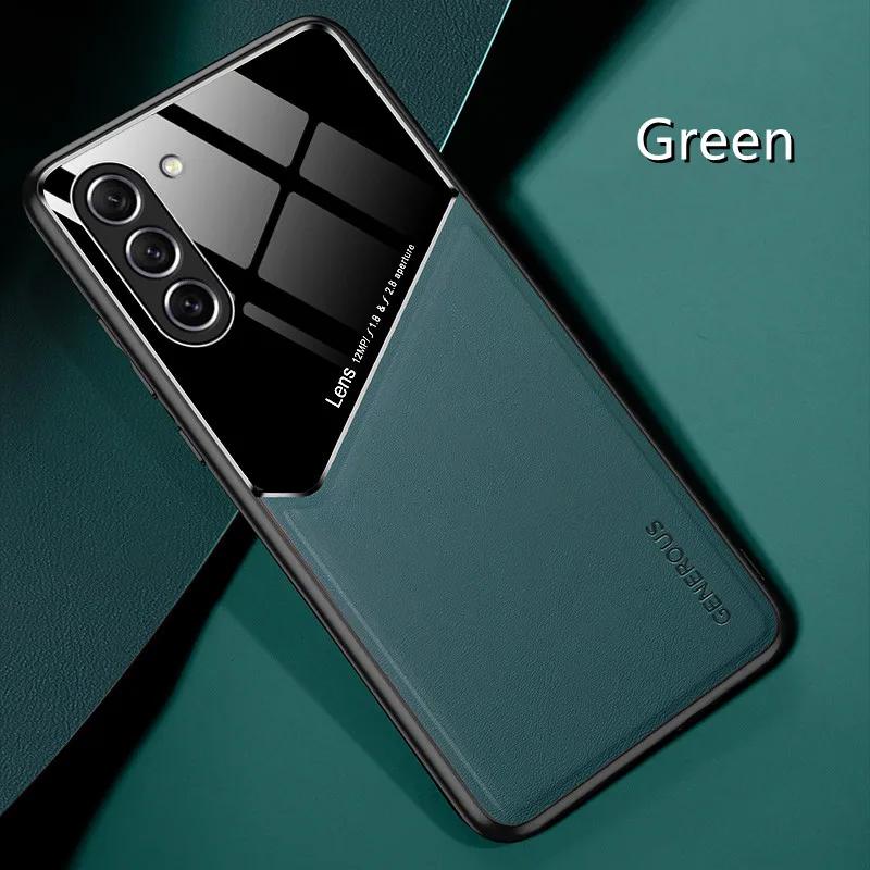 For Samsung Galaxy S25 S24 S23 Plus Cover TPU Leather Car Magnetic Holder Galaxy S22 S21 S20 Ultra FE S10 Plus Case Frame Coqu