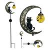 Halloween Gartenstablicht mit Kürbis-Mond-Design für Außendekoration