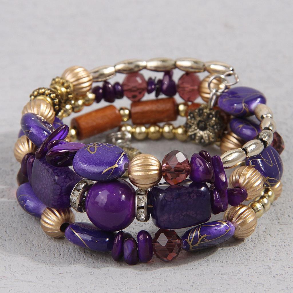 Europe, America, Simple Bohemian Famous Wind Crushed Stone Accessories, Multi-layer Bead Temperament Women's Bracelet