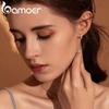 Bamoer 14K Gold Plated 925 Silver Cuff Earrings with Cubic Zircon, 10 Colors Huggie Stud for Women Girl SCE498