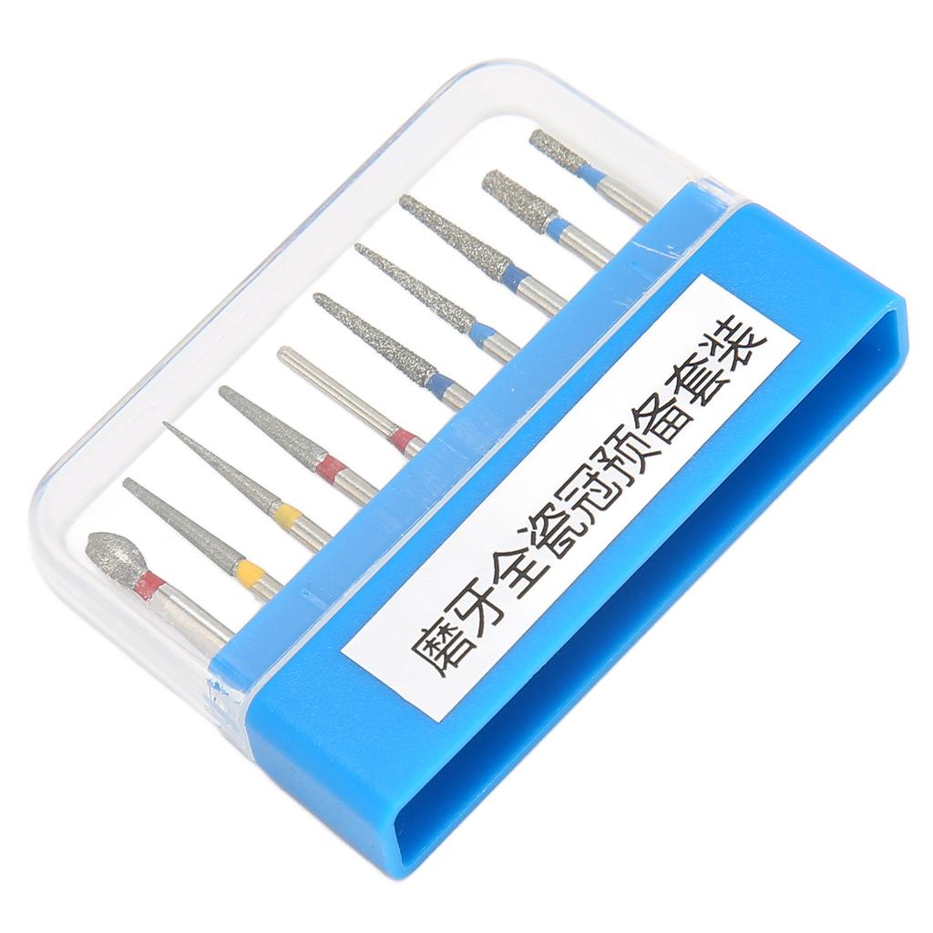 10pcs Dental Polishing Burs Drill High Speed Stainless Steel Dental Burs Drill Kit for Grinding