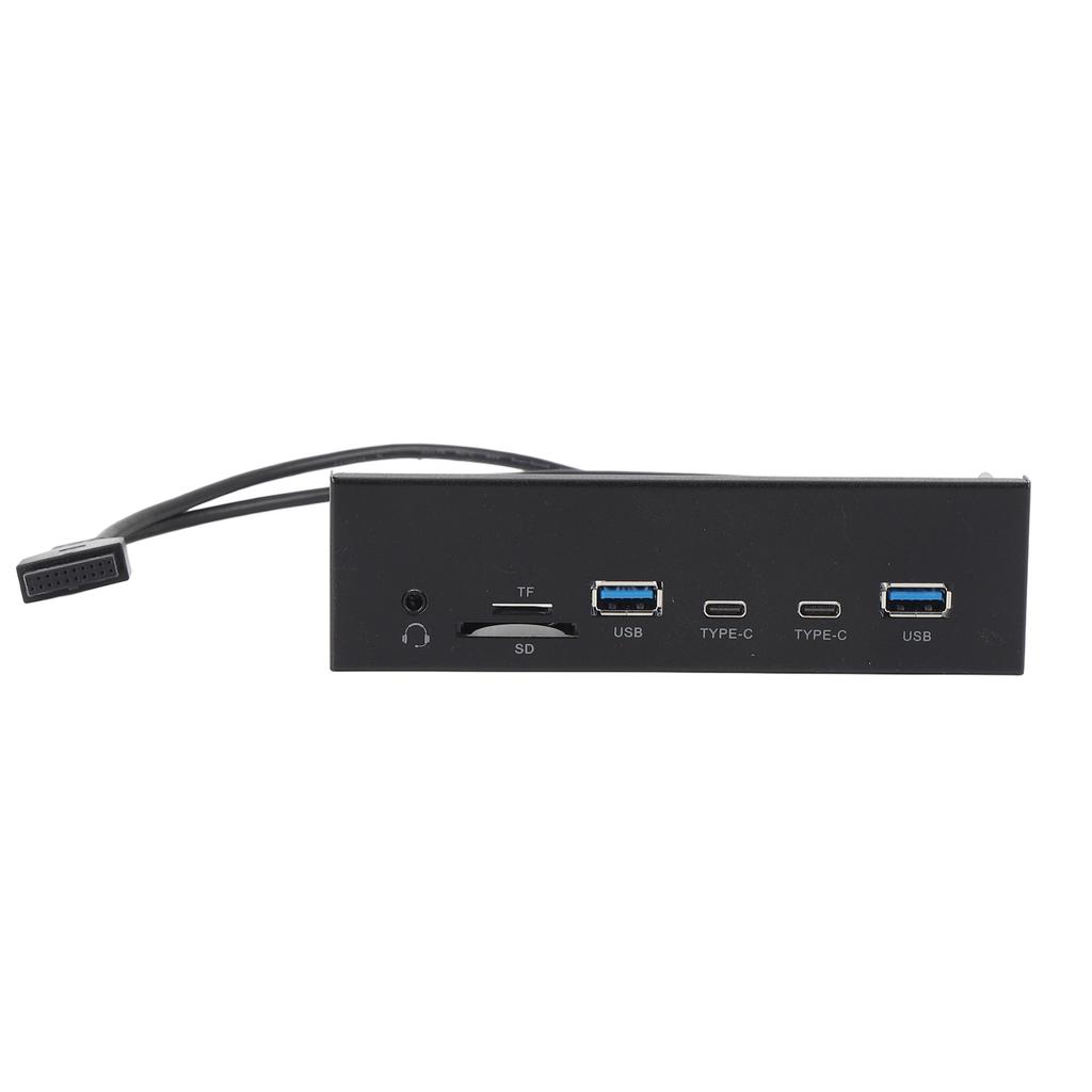 USB Front Panel Hub 6 Ports 19 Pin GEN2 X 2 Support USB A TYPE C Memory Card Microphone Input 5Gbps Optical Drive