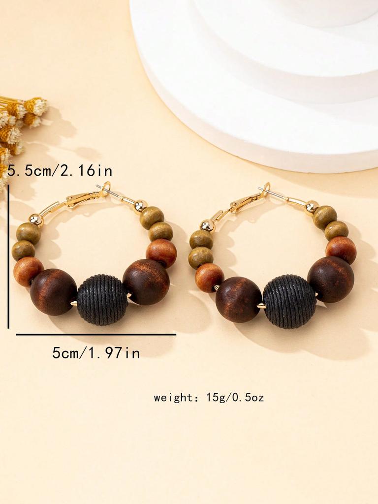 1 Pair Women's Fashion Hoop Earrings, Suitable For Daily, Vacation And Gift