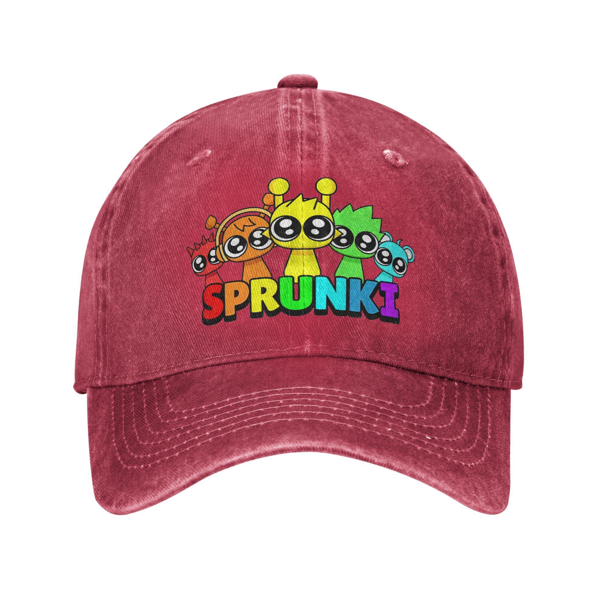 

Retro Sprunki Cute Characters Baseball Cap for Unisex Women Distressed Denim Sun Cap Outdoor Activities Adjustable Fit Caps Hat as shown