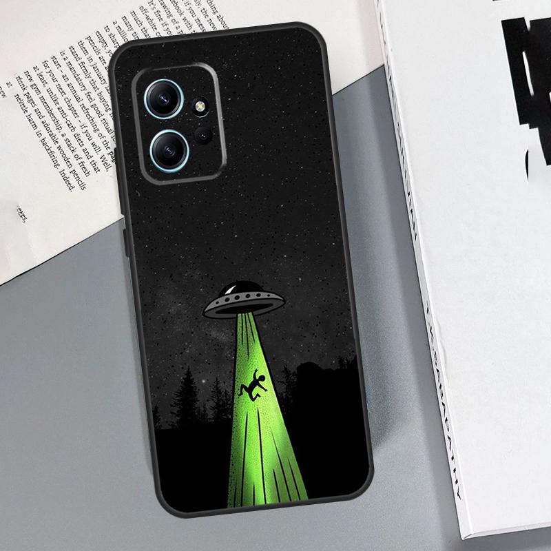 Cartoon Space Alien UFO Case For Xiaomi Redmi Note 12 11 10 9 8 Pro 11S 10S 9S 12S Redmi 12 9C 10C 12C Back Cover