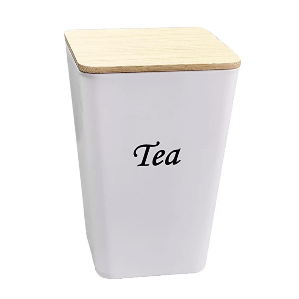 Tinplate Material Tea Tin Sealed Design Bamboo Cover Tea Jar Creative Shape Irregular Shape Sealed Tinplate Storage Jar