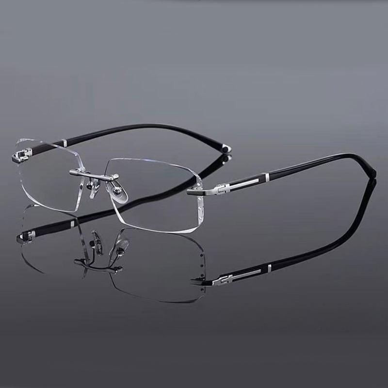 Diamond Cutting Frameless Presbyopia Eyeglasses HD Anti Blue Light Fatigue Reading Glasses +1.0 ~ +4.0