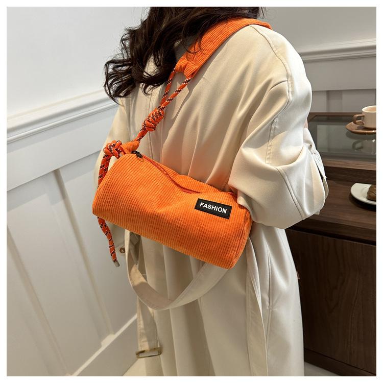 Cotton Pillow Crossbody Bag for Women Solid Color Shoulder Handbag