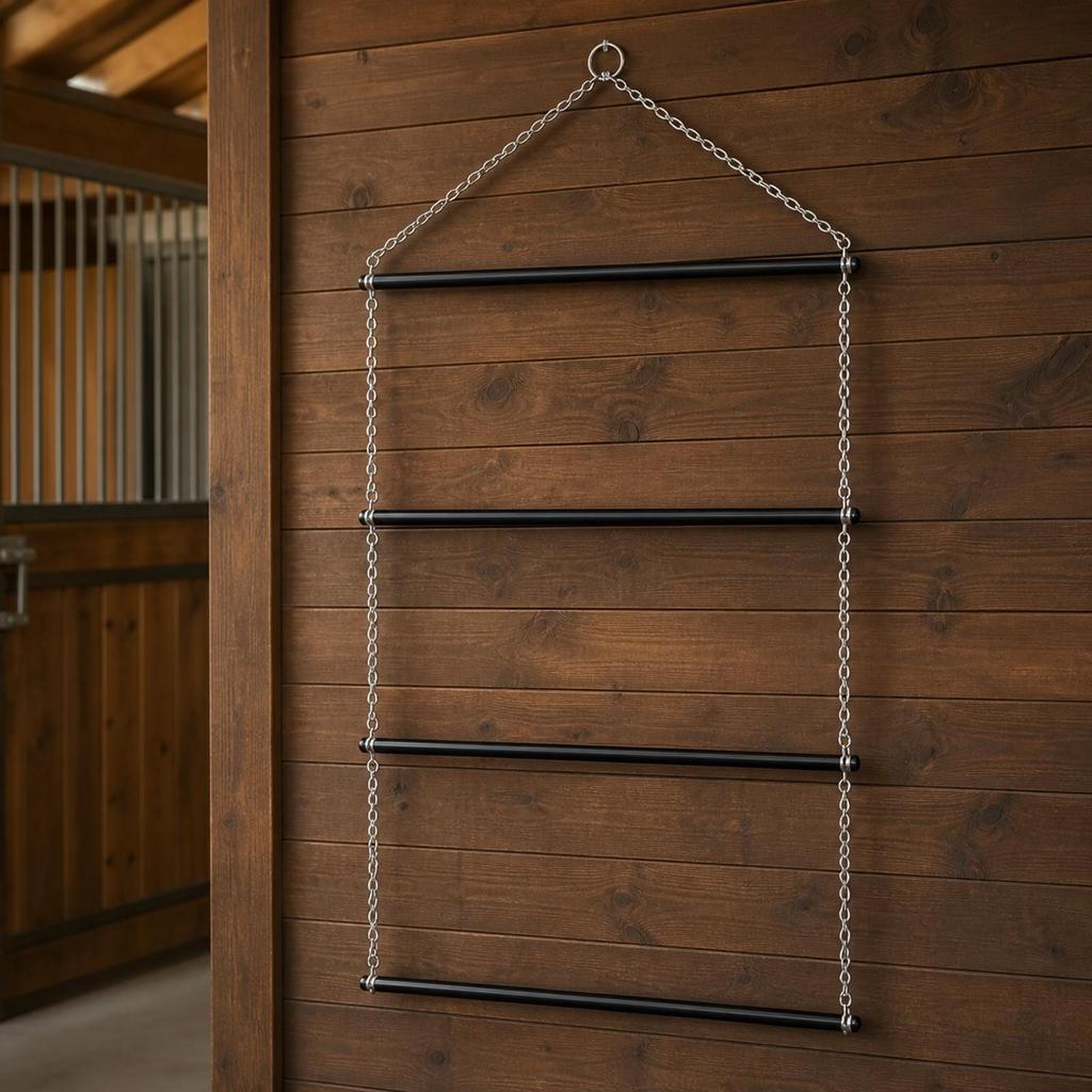 Four-Tier Saddle Pad Rack Adjustable Wall-Attached Hanging for